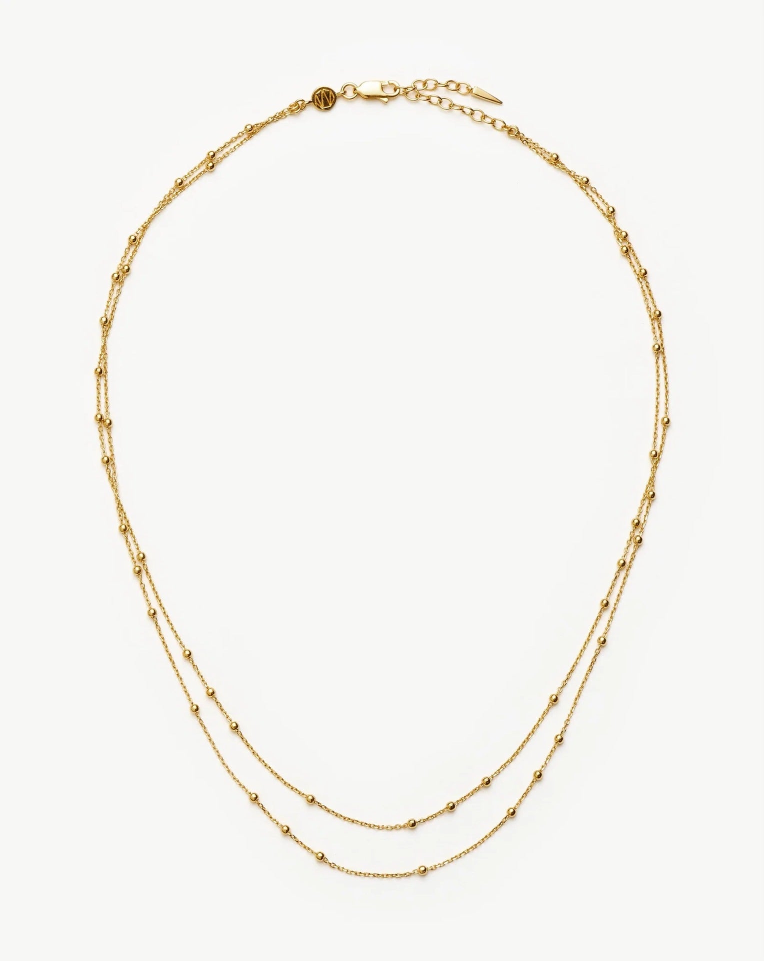 Wholesale Real gold electroplated irregular heart stacking necklace
